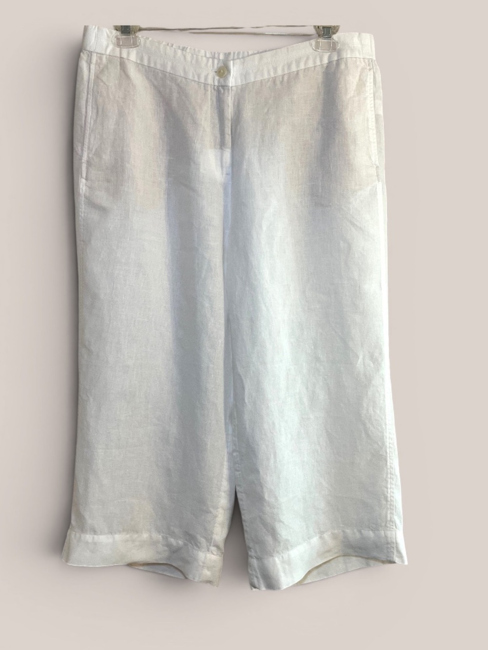 J. Jill Love Linen White Wide Leg Linen Crops Size XLP